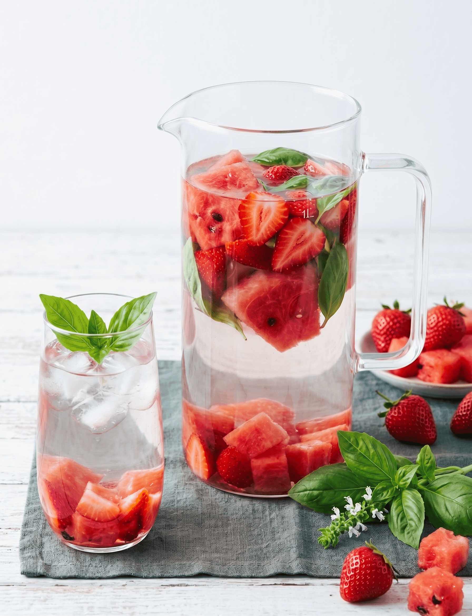 Eau aromatisée pastèque, fraise & basilic