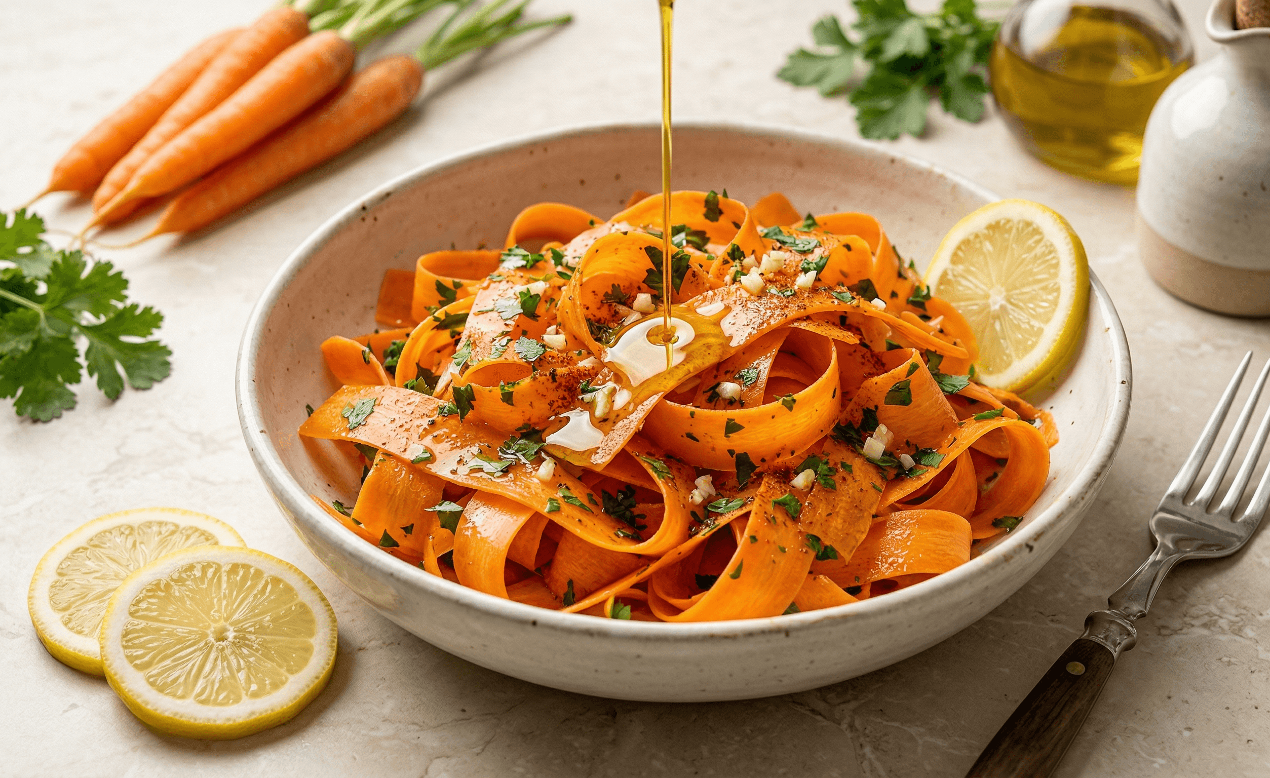 Salade de carottes fraîche et épicée