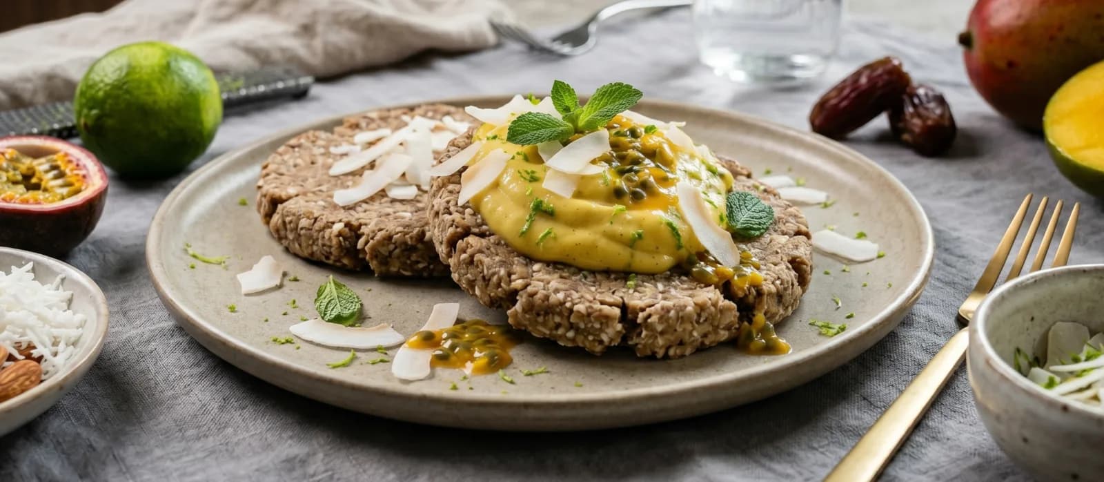 Gaufres crues coco • mangue • citron vert