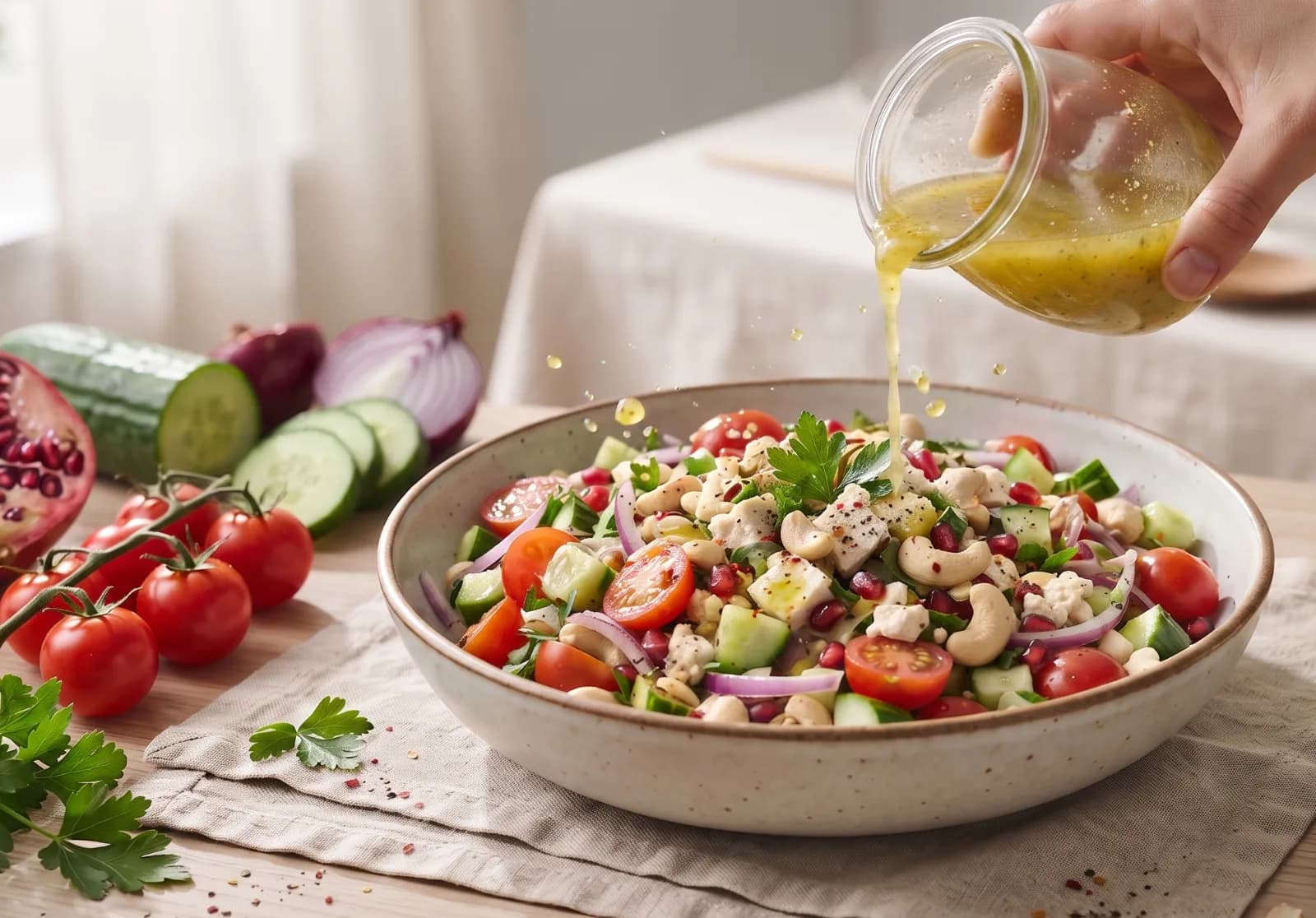 Salade de feta végétale & grenade